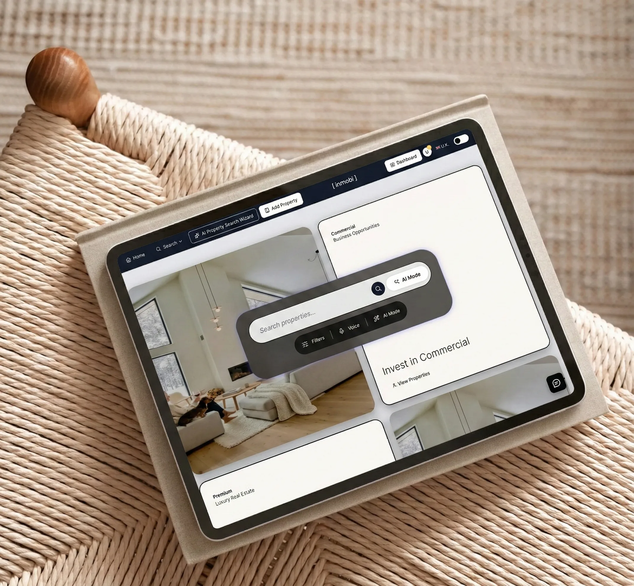Inmobi AI-powered real estate platform showcasing KAUFAST custom software services