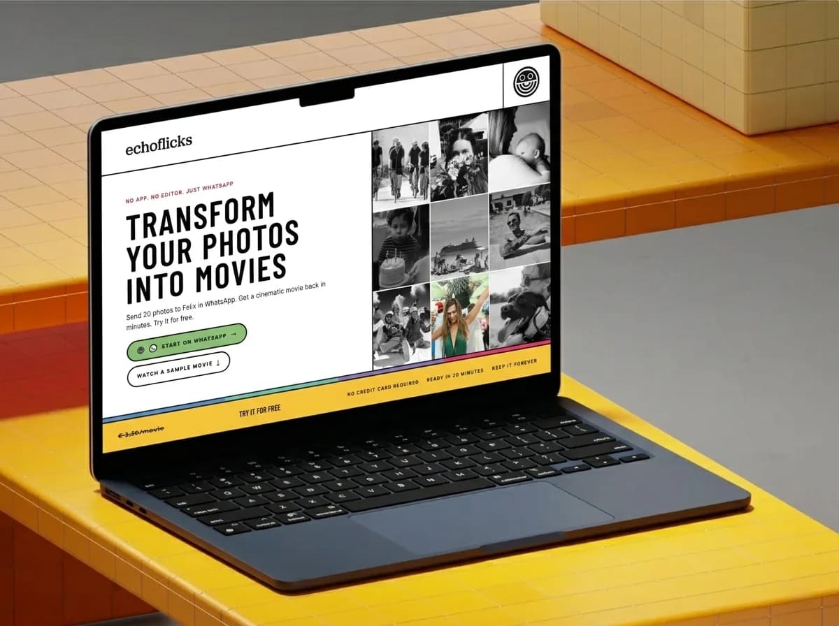 Echoflicks — Turn photos into cinematic movies via WhatsApp